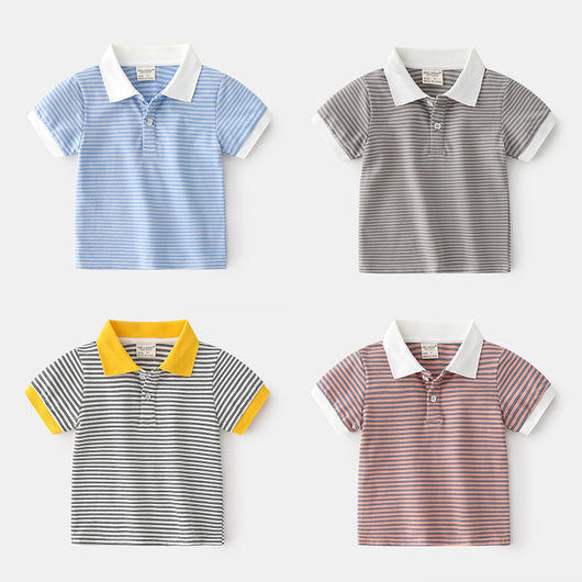 Polo Infantil de Algodón para Niño - Manga Corta Casual de Verano