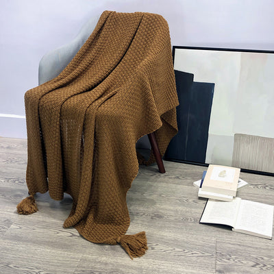 Manta Tejida Estilo Nórdico con Borlas - Confort Casual - Image 11