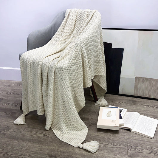 Manta Tejida Estilo Nórdico con Borlas - Confort Casual - Image 14