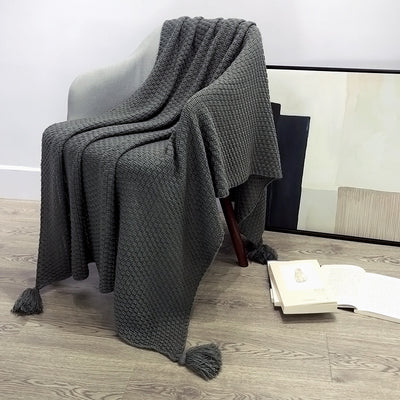 Manta Tejida Estilo Nórdico con Borlas - Confort Casual - Image 4