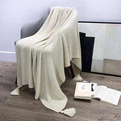 Manta Tejida Estilo Nórdico con Borlas - Confort Casual - Image 5