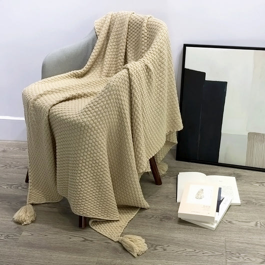 Manta Tejida Estilo Nórdico con Borlas - Confort Casual - Image 6