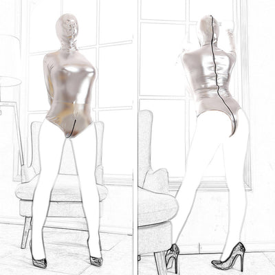 Pantalón de Cuero Ajustado Queen-fit Sexy de una Pieza - Image 9