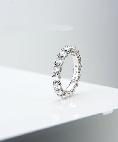 Anillo de Diamantes en Fila Plata de Ley para Mujer - Image 9