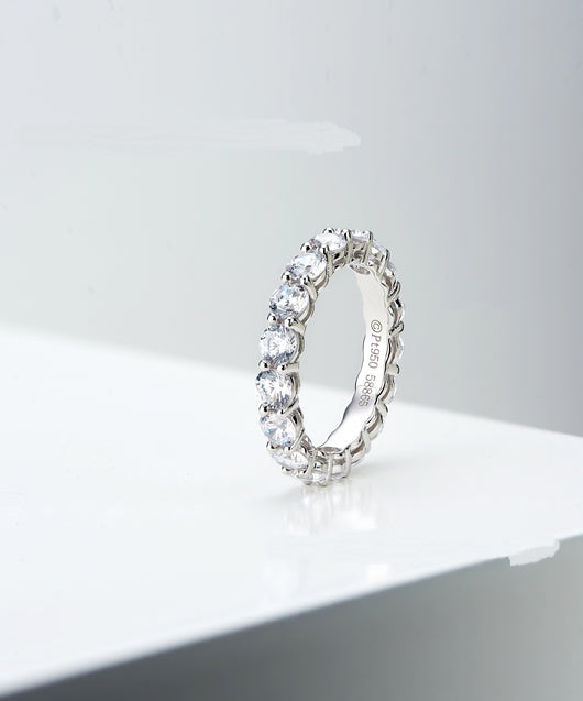 Anillo de Diamantes en Fila Plata de Ley para Mujer - Image 9