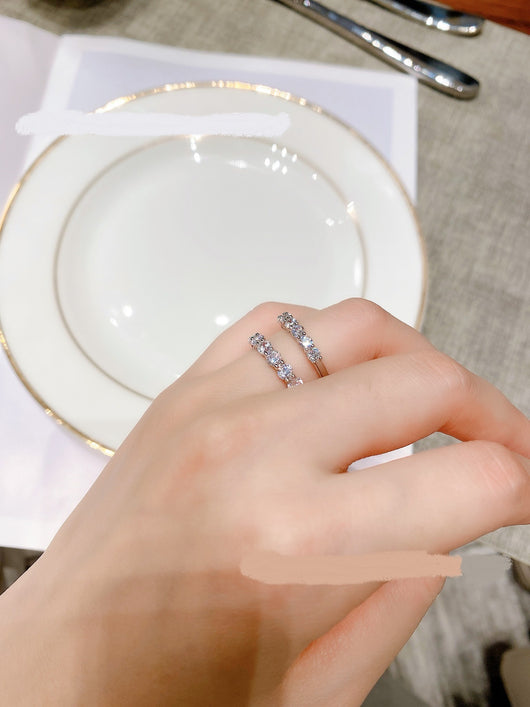 Anillo de Diamantes en Fila Plata de Ley para Mujer - Image 4