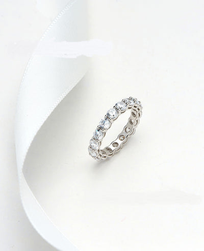 Anillo de Diamantes en Fila Plata de Ley para Mujer - Image 6