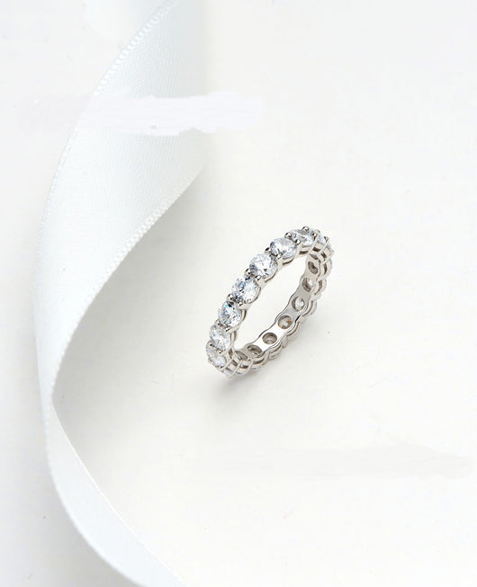 Anillo de Diamantes en Fila Plata de Ley para Mujer - Image 6