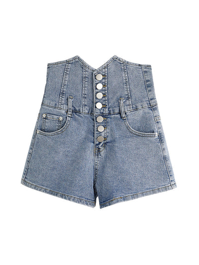 Shorts Denim Cintura Ultra Alta para Mujer - Diseño Ajustado Verano - Image 5