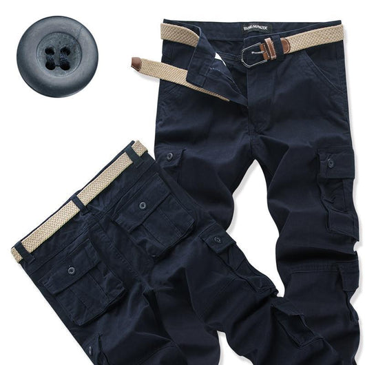 Pantalones Holgados de Cintura Alta con Múltiples Bolsillos Talla Grande - Image 10