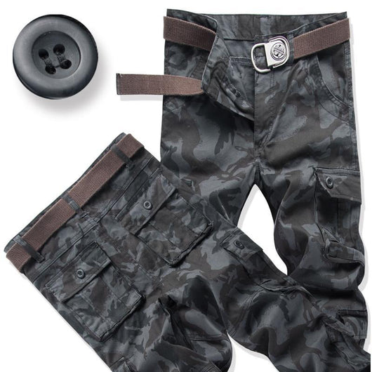 Pantalones Holgados de Cintura Alta con Múltiples Bolsillos Talla Grande - Image 3