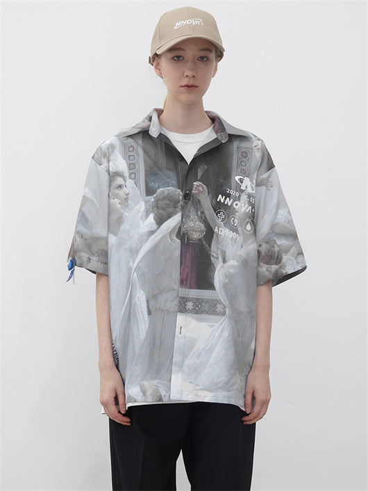Playera Estampado Óleo Retro - Diseño Artístico Manga Corta - Image 6