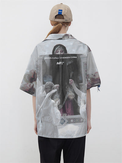 Playera Estampado Óleo Retro - Diseño Artístico Manga Corta - Image 4