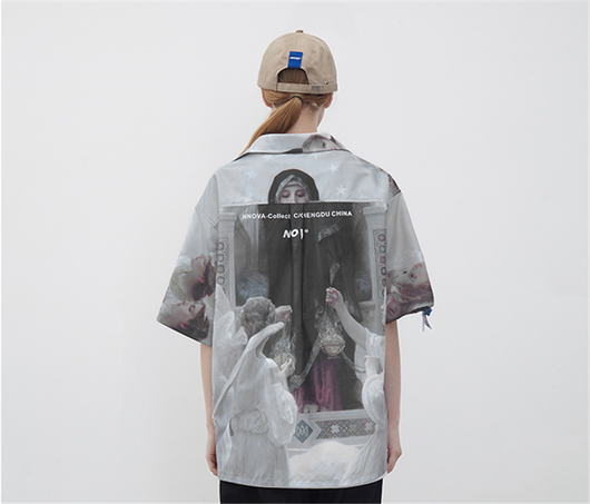 Playera Estampado Óleo Retro - Diseño Artístico Manga Corta - Image 5
