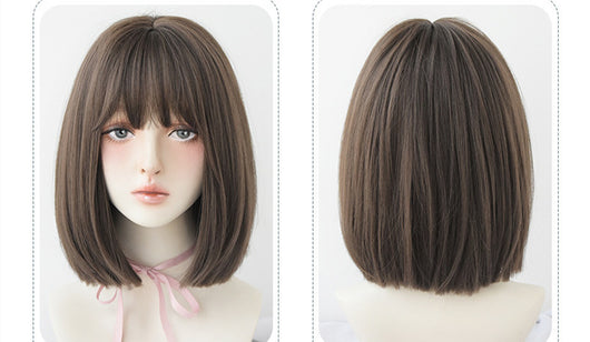 Peluca Bobo Corta con Flequillo Japonés - Estilo Hombro Moderno - Image 7