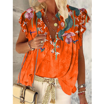 Blusa Estampada Cuello V Talla Grande - Image 7