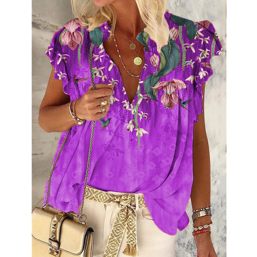 Blusa Estampada Cuello V Talla Grande - Image 11
