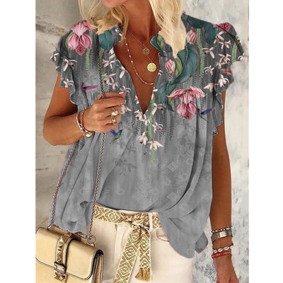 Blusa Estampada Cuello V Talla Grande - Image 10