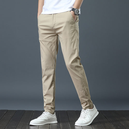 Pantalones Casuales de Corte Recto en Colores Sólidos para Hombre