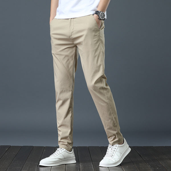 Pantalones Casuales de Corte Recto en Colores Sólidos para Hombre