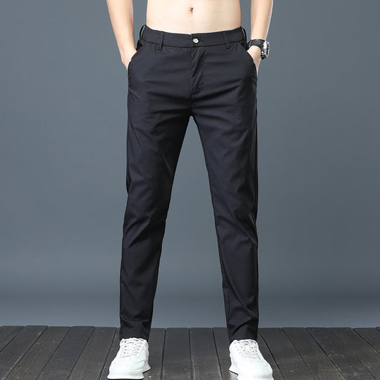 Pantalones Casuales de Corte Recto en Colores Sólidos para Hombre - Image 2