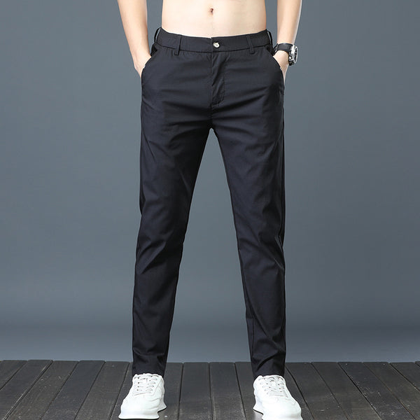 Pantalones Casuales de Corte Recto en Colores Sólidos para Hombre