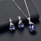 Conjunto de Joyería Nupcial con Piedras de Cristal - Collar y Aretes de Aleación