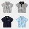 Playera Casual Coreana con Bordado de Caricatura y Cuello Solapa