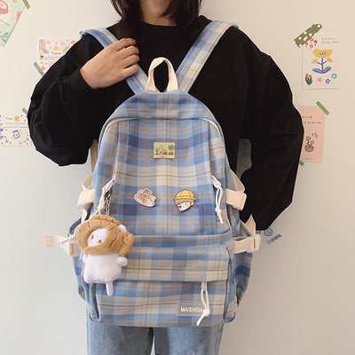 Mochila Escolar Cuadros Japonesa - Estilo Campus Moderno para Estudiantes - Image 15