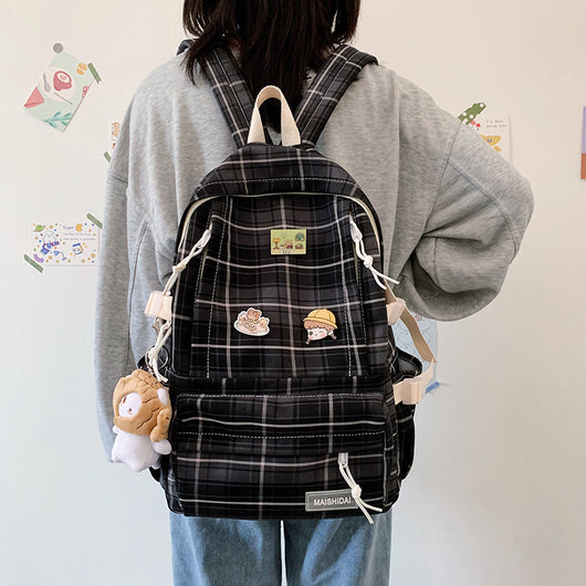 Mochila Escolar Cuadros Japonesa - Estilo Campus Moderno para Estudiantes - Image 6