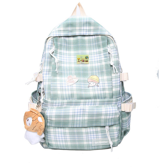 Mochila Escolar Cuadros Japonesa - Estilo Campus Moderno para Estudiantes - Image 2