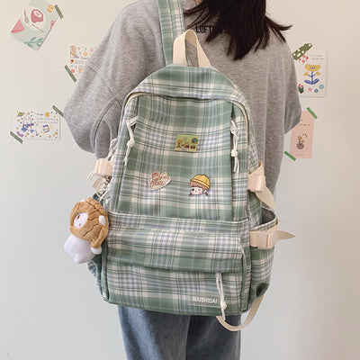 Mochila Escolar Cuadros Japonesa - Estilo Campus Moderno para Estudiantes - Image 8