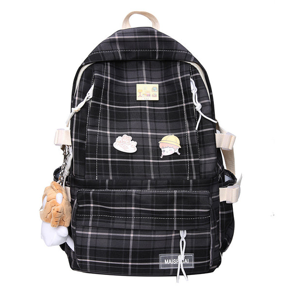 Mochila Escolar Cuadros Japonesa - Estilo Campus Moderno para Estudiantes - Image 4