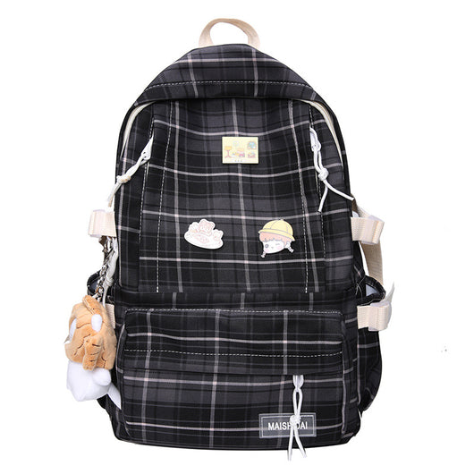 Mochila Escolar Cuadros Japonesa - Estilo Campus Moderno para Estudiantes - Image 4