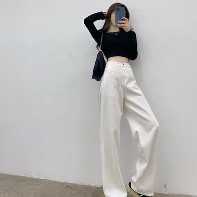 Pantalones Jeans Blancos Sueltos y Cómodos para Mujer - Image 2