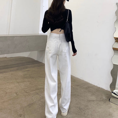 Pantalones Jeans Blancos Sueltos y Cómodos para Mujer - Image 3