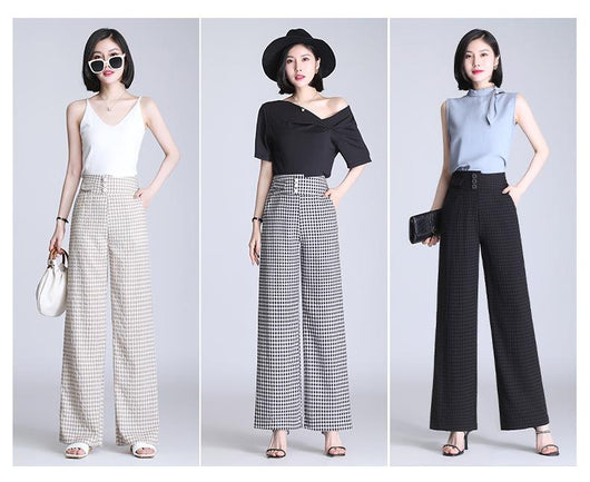 Pantalones Anchos de Cintura Alta