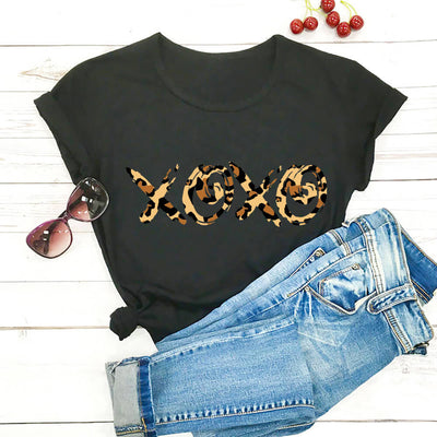 Playera Estampado Leopardo para Mujer - Cuello Redondo Manga Corta - Image 3