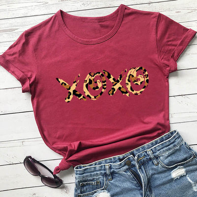 Playera Estampado Leopardo para Mujer - Cuello Redondo Manga Corta - Image 4