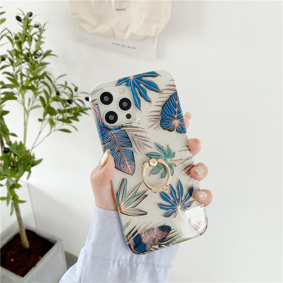 Funda Telefónica Reversible con Efecto Hoja Dorada y Flores - Image 7