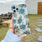 Funda Telefónica Reversible con Efecto Hoja Dorada y Flores