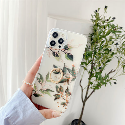 Funda Telefónica Reversible con Efecto Hoja Dorada y Flores - Image 4
