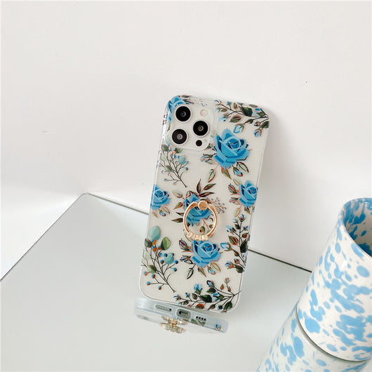 Funda Telefónica Reversible con Efecto Hoja Dorada y Flores - Image 3