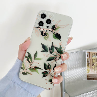 Funda Telefónica Reversible con Efecto Hoja Dorada y Flores - Image 6