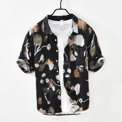 Camisa de Lino Suelta con Cuello Cuadrado para Hombre - Image 7