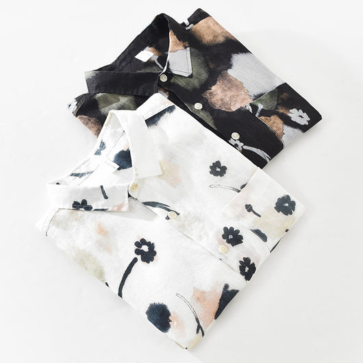 Camisa de Lino Suelta con Cuello Cuadrado para Hombre - Image 10