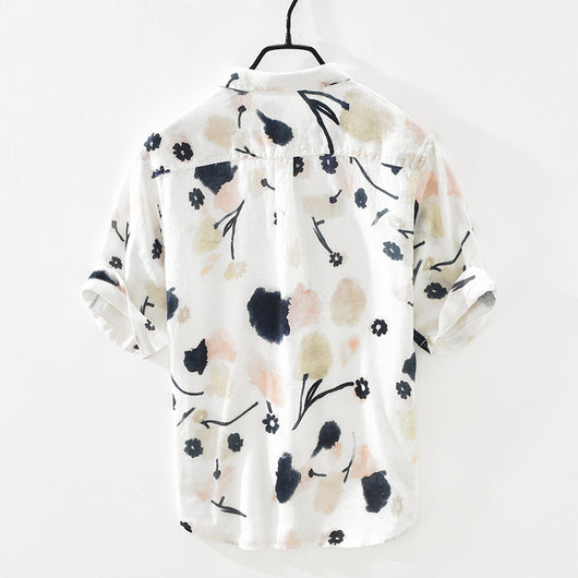 Camisa de Lino Suelta con Cuello Cuadrado para Hombre - Image 12