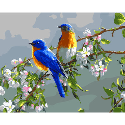 Pintura al Óleo Digital DIY - Cuadro de Pájaros 40x50cm sin Marco