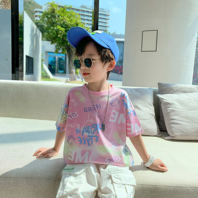 Blusa Tie-Dye Coreana Suelta para Niños - Tendencia de Moda Infantil - Image 11