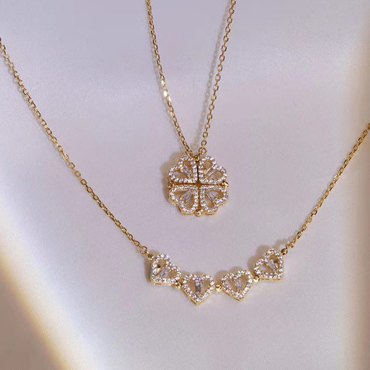 Collar de Trébol de Cuatro Hojas Doble Uso – Joyería Europea y Americana Resistente al Desvanecimiento - Image 13